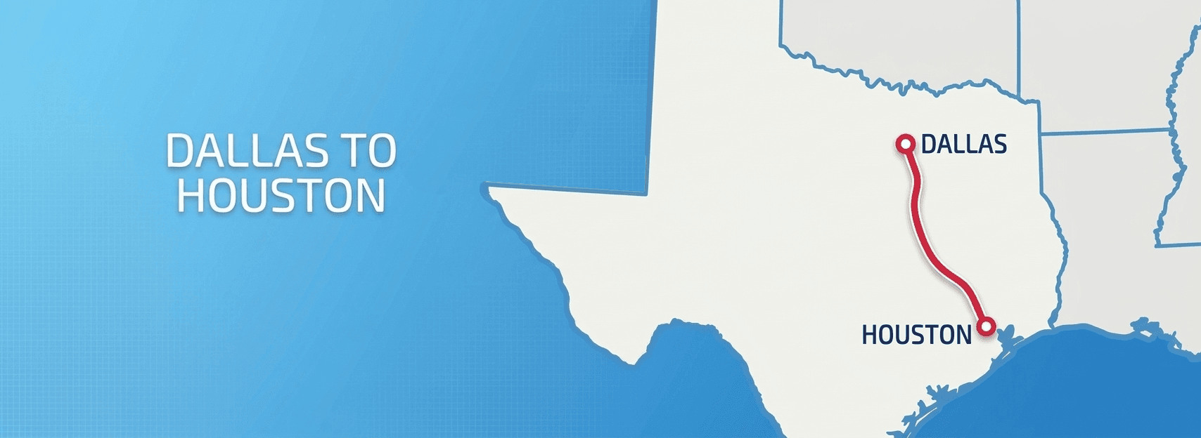 Map of the Dallas to Houston high-speed rail corridor across Texas